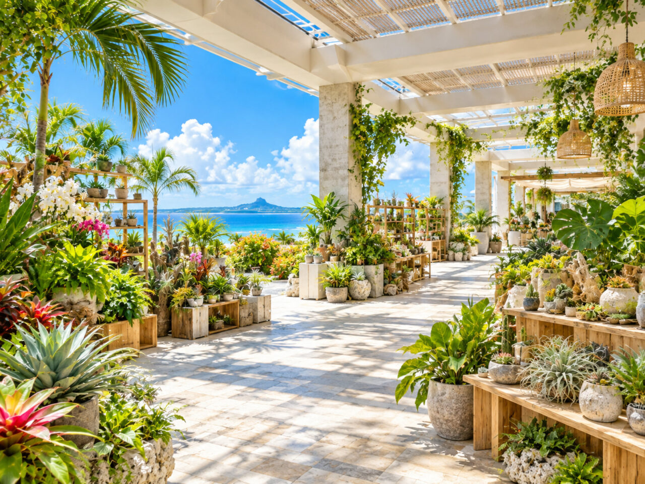 GREEN CHAMPUROOの植物展示即売会をイメージした鉢植え